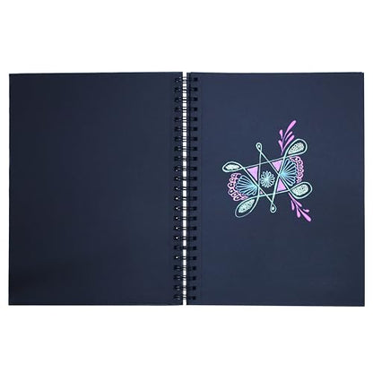 Vanli's Black Sketch Book for Drawing. Drawing Pad for Adults and Kids. Black Drawing Paper 160 GSM, 60 Sheets 9 x12 Inches. Gel Pens not Included
