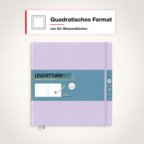 Leuchtturm1917 - Square Hardcover Sketchbook (Lilac) - 112 Pages of 150g/m² Paper - color: Lilac, size: Square