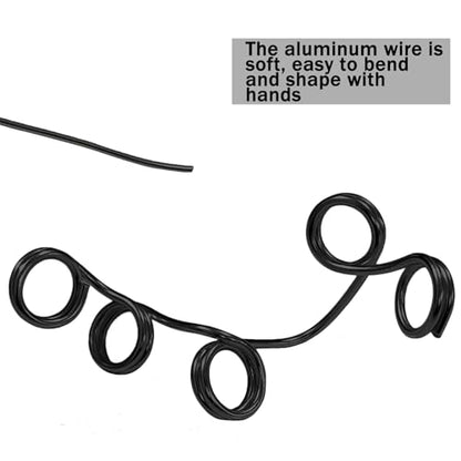 12 Gauge Aluminum Wire, 105 Feet 2mm Bendable Metal Craft Wire for Sculpting, Armature, Jewelry Making, Floral Making, Doll Making, Modelling, Crafting, Bonsai Training (Black) - color: Black
