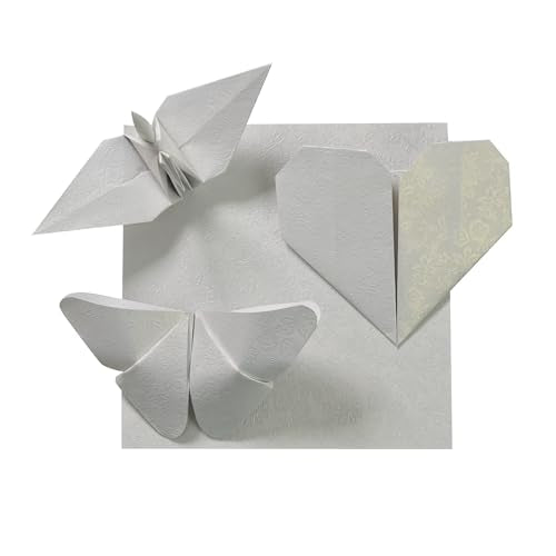 100 Origami White paper wedding flower origami paper pattern 3x3 inches 125 GSM for Folding paper, scrapbook, cardstock - color: White, size: 3x3 inches