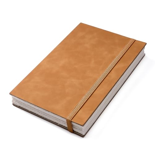 tumuarta Deckle Edge Paper Sketchbook, 92 LB, 150 GSM, 80 Sheets Mixed Media Paper, Acid Free, Handmade Vintage Journal Hardbound Drawing Book for Pencil, Ink, Markers, Acrylic and More (5.5" X 8.5") - size: 5.5" X 8.5"
