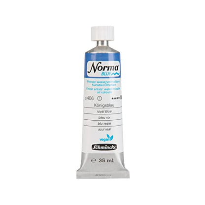 Schmincke - NORMA® Blue, 21406009, finest water-based artists' oil colors, highly pigmented, lightfast, vegan, royal blue, 35 ml - color: 406 royal blue