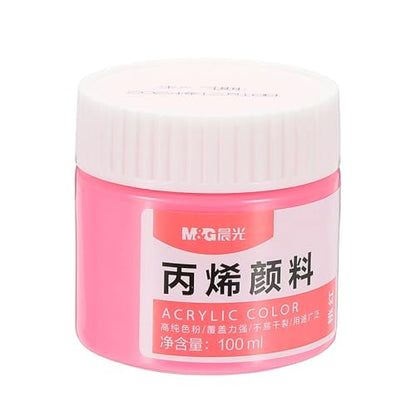 PATIKIL M&G Acrylic Paint, 3.38 Fl Oz(100ml) Matte Finish Rich Pigments Waterproof Art Painting Supplies for Fabric Canvas Wood Leather Stone Cloth, Pink - color: Pink