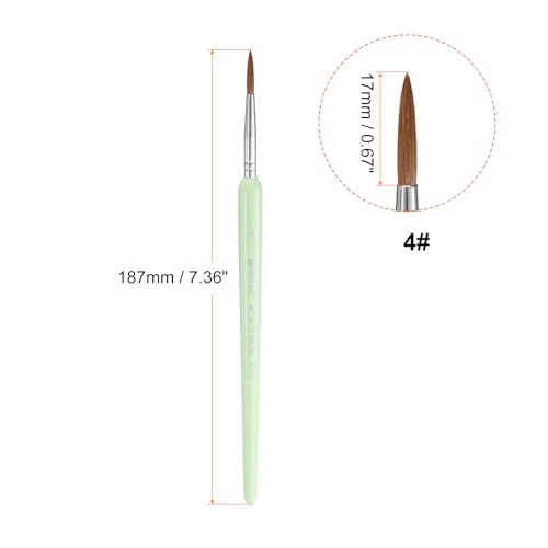 HARFINGTON 6pcs Detail Paint Brushes 17mm Pointed Tip Nylon Hair Miniature Painting Brush for Watercolor Oil Acrylic Painting(4#), Green - color: Green, size: 4# 17mm