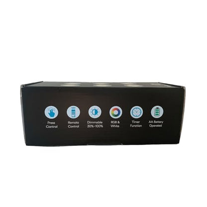 LED Puck Lights with Remote Battery Operated Under Cabinet Lighting Wireless Stick on Lights Color Changing Timer Tap Lights for Cabinets Shelves Closets Display Case - 6Pack Black | 3x1.2in, Wireless, Adhesive Stick on, Push Tap Lights for Cabinet, Kitch