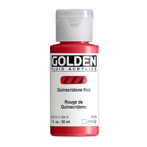 GOLDEN Fluid Acrylics, Quinacridone Red, 1 fl. oz. Bottle