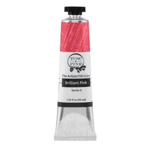 Tusc & Pine Artist Oil Paint - Brilliant Pink, 40 ml, Non-Yellowing, Rich & Creamy Consistency, Maximum Pigment Load, Small Batch Milled Oil Paints Made in the USA - color: Brilliant Pink, size: 1.35 Fl Oz (Pack of 1)