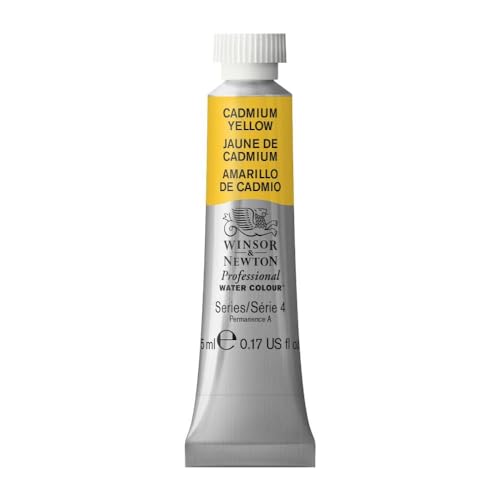 Winsor & Newton Professional Watercolor, 5ml Tube, Cadmium Yellow | Unrivalled Transparency, Single Pigment Vibrant Colors, Archival Permanence, Heritage Watercolors, Finest Pigments - color: Cadmium Yellow, style: 0.17-oz Tube