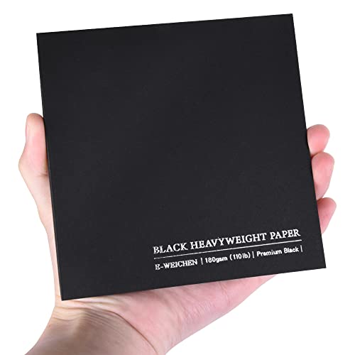 4.9x4.9 Inches Black Paper Sketchbook,30Sheets Tearable Small Sketchbook | 110LB / 180 GSM Premium Heavyweight Paper Sketchbook,Art Sketch Book for Pencil, Pastel, Gel Pen, Charcoal, Metallic Marker - color: 1-4.9x4.9 inch-180gsm-blcak paper