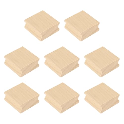PATIKIL 45x45mm Wooden Stamp Block, 8 Pcs Blank Rubber Stamp Mounts Wooden Rubber Beech Hard Wood Blocks for Making DIY Crafting, Wood Color - size: 45x45mm