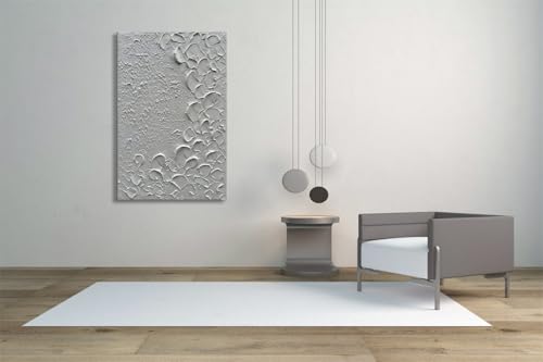 zoinart Pure White Texture Wall Art, Hand Painted Vertical White Abstract Modern Oil Paintings, Thick Texture Contemporary Wall Art 24x36 inch - color: BL-066