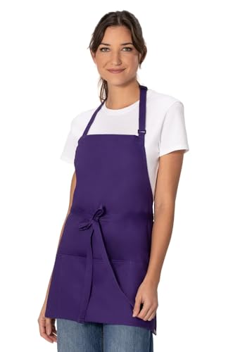 Chef Works Unisex Three Pocket Apron - color: Purple