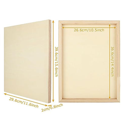 6 Pack Unfinished Wood Canvas Panels for Painting 12 x 16 Inch Craft Wood Board, 3/4’’ Deep Cradle Boards for Painting, Pouring, Arts, Crafts, Paints and More
