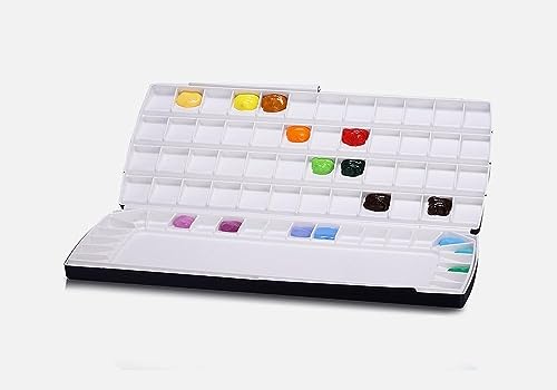 Mijello Watercolor Double Decker Palette, 72 Wells, 14.56" x 7.08" x 1.18", 1 Each