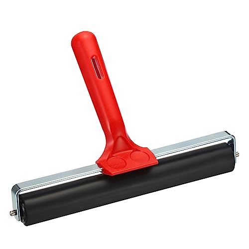 PATIKIL 8 Inch Rubber Roller Brayer, Anti Skid Hard Rubber Roller Tools for Wallpaper Art Craft Printing Printmaking Ink Stamping Tape Construction - size: 8 Inch