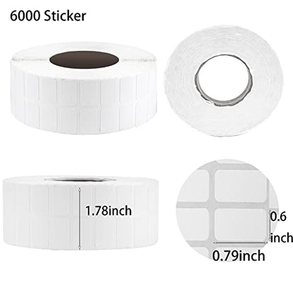 6000 Pieces Diamond Painting Storage Containers Labels White Diamond Art Stickers Small Blank Name Number Painting Tag Mini Self-Adhesiven Writable Rectangle Art Stickers for Office DIY Bead Kits