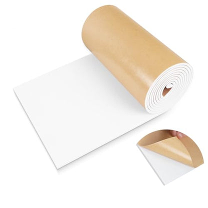 LSGCQ Sponge Neoprene Foam Padding Self Adhesive Foam Sheets, White | Closed Cell Foam Sheet Neoprene Rubber Pad for DIY Gaskets Shock Pads Liner Crafts, 12" Wide x 1/4" Thick x 59" Long - color: White, size: 12" Wide x 1/4" Thick x 59" Long