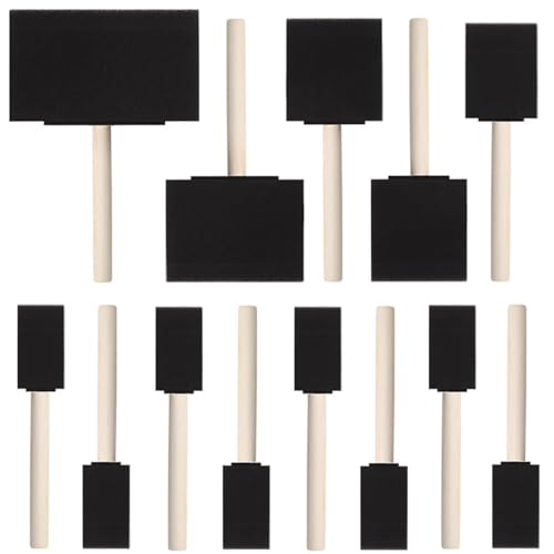 13 Pcs Foam Paint Brushes 5 Sizes, 1'' 1.6'' 2'' 3'' 4'' Sponge Brush for Painting, Staining, Varnish, Touch Up, DIY Craft Projects - size: 13 Packs Mixed Sizes