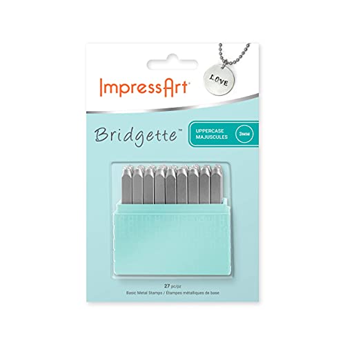 ImpressArt - Basic Bridgette Uppercase 3mm Letter Set for Hand Stamping Projects and Jewelry Making - color: Bridgette (3mm), size: Uppercase