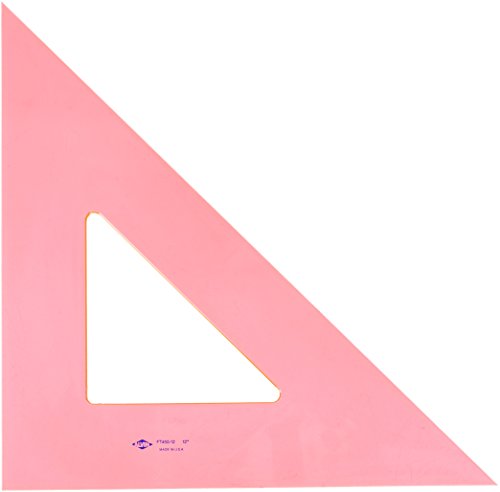 Alvin, Triangle Ruler with Fluorescent Edges, Drafting Tool Kits - 12-inches, 45/90 Angle