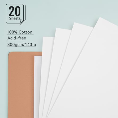 Lightwish Watercolor Sketchbook, 100% Cotton Cold Press Refillable Paper - color: Flat Buckle Green