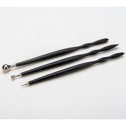 Sculpey Tools 3pc Dual End Clay Detail Tools - Sculpting & Shaping Set | Includes metal ball stylus and flexible tips in 3 sizes for smoothing, blending, and detailing polymer or air dry clay