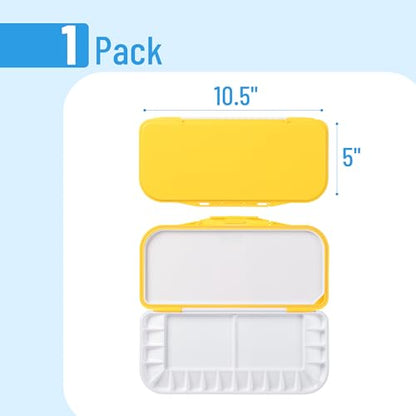 Mr. Pen- Airtight Watercolor Palette with Lid, 18 Wells & 2 Mixing Areas (Pack of 2) - color: Yellow, size: 2 Pack