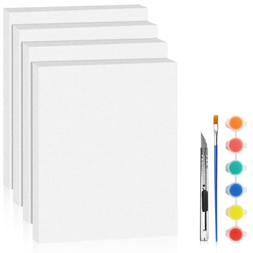 LuckyFoam White 4 Pack 15x12x1 inch Foam Sheets 1 Inch Thick | Polystyrene Rectangles XPS Foam Board Craft for Insulating DIY Modeling Art Supplies - color: white, size: 15x12x1 inch 4pcs