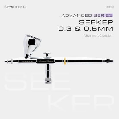 Gaahleri Airbrush Seeker, Dual-Action Gravity Feed with 6-Channel Quick-Release Nozzle, 0.3 & 0.5mm Dual Needle/Nozzle Set, 1/3oz Cup & Ergonomic Calm Island for Model Building Model Painting Art