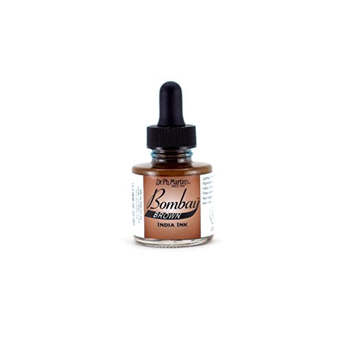 Dr. Ph. Martin's Bombay India Ink (6BY) Ink Bottle, 1.0 oz, Brown, 1 Bottle