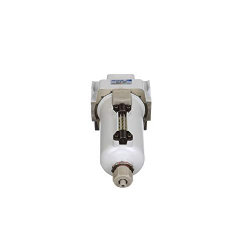 PneumaticPlus SAF400-N04B-MEP Compressed Air Particulate Filter 1/2" NPT | 10 Micron Element, 211 SCFM, 1/2" NPT, Metal Bowl, Manual Drain, 250 PSI Max, Mounting Bracket Included - style: Metal Bowl - Manual Drain
