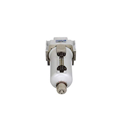 PneumaticPlus SAF400-N04B-MEP Compressed Air Particulate Filter 1/2" NPT | 10 Micron Element, 211 SCFM, 1/2" NPT, Metal Bowl, Manual Drain, 250 PSI Max, Mounting Bracket Included - style: Metal Bowl - Manual Drain