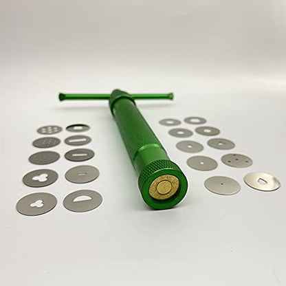 Clay Extruders Fondant Extruder with 20 Discs, Sugar Paste Cake Decor Tool Set - color: Green