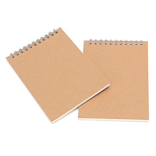 HEIHAK 25 Pack A6 Sketch Notebooks, 120 Pages 60 Sheets Top Spiral Bound Pocket Sketchbooks, Small Spiral Notepads Sketch Pads Bulk for Kids Drawing, Sketching, Painting, Writing, Crafting, 4" x 6" - size: A6 120 Pages 25 PCS