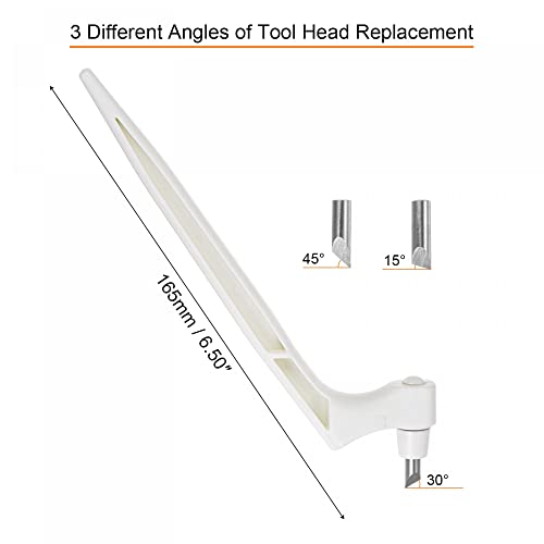 uxcell Craft Cutting Tools, 360 Degree Rotating Blades Stainless Steel Cutter with 15 30 45 Degree Blade for DIY Crafts Stencils Scrapbooks, White - color: White