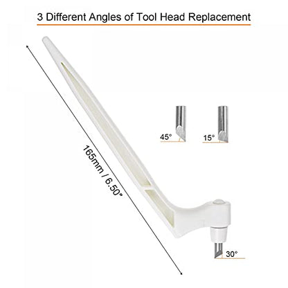 uxcell Craft Cutting Tools, 360 Degree Rotating Blades Stainless Steel Cutter with 15 30 45 Degree Blade for DIY Crafts Stencils Scrapbooks, White - color: White
