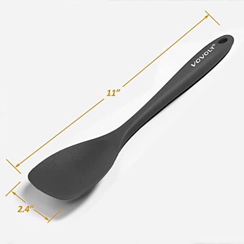 Upgrade Silicone Spatula Spoon Set,VOVOLY Heat Resistant Rubber Spoonula, Seamless Non-Stick Flexible Scrapers for Baking Mixing Tool,3 Pack, Black - color: Black Spoonula set