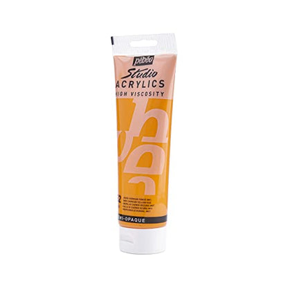 Pébéo 169-052 - Studio Acrylics Fine Paint - Yellow Acrylic - Dark Cadmium Yellow Hue, 250 ml - color: Dark Cadmium Yellow Hue