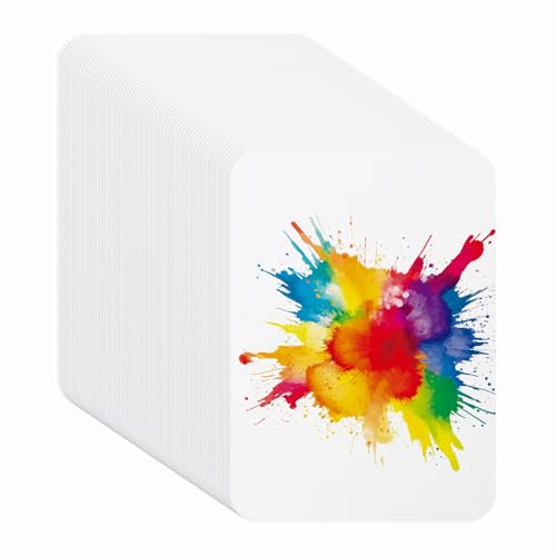 PATIKIL 100 Sheets Cotton Watercolor Paper 140lb/300 GSM Cold Press Water Coloring Paint Paper Round Corner for Art Painting Watercolor Drawing Artist, 5x7 Inch - size: 5x7 Inch