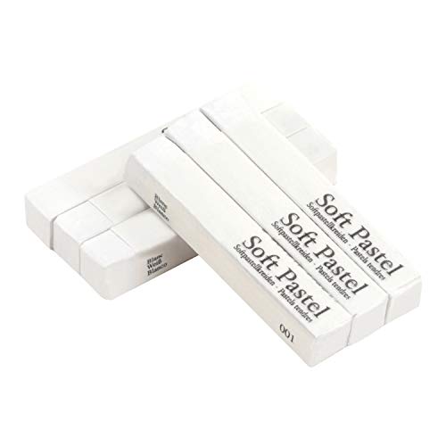 6 Pcs Soft Pastel Drawing Chalk Set Square Sketch Pastel Chalk Painting Sticks Drawing Sketching Pen Art Supplies Artists Beginners Non-Toxic Soft Pastel Stick Crayons for Teachers Professionals - color: white