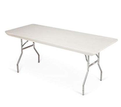 6' Rectangle Plastic Table Covers 30" x 72", Bundle of 5 (Ivory) - color: Ivory