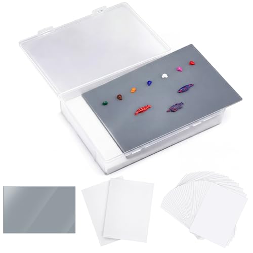 Nuanchu 1 Pcs 12 x 16 Inch Glass Palette for Oil Painting, Neutral Grey - color: Neutral Grey, size: 12x16 Inch