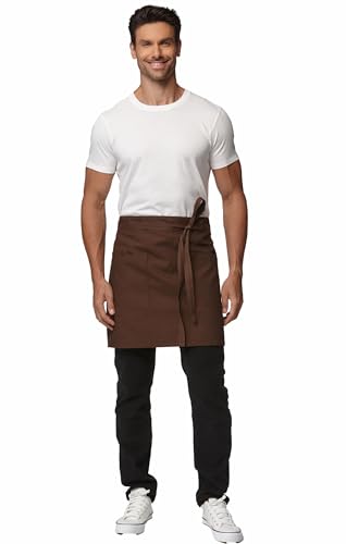 Waist Apron for Men Server Bistro Half 4251BY - color: Coffee, size: 1 Pack