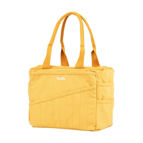 Soolla Studio Bag: Art Supply Storage Organizer & Pottery Tool Bag, Washable Tote, Yarn Bag, Crochet, 30 Pockets, 15+ Colors - color: Sunset Mustard
