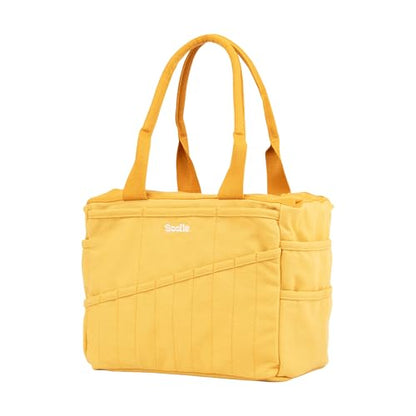 Soolla Studio Bag: Art Supply Storage Organizer & Pottery Tool Bag, Washable Tote, Yarn Bag, Crochet, 30 Pockets, 15+ Colors - color: Sunset Mustard
