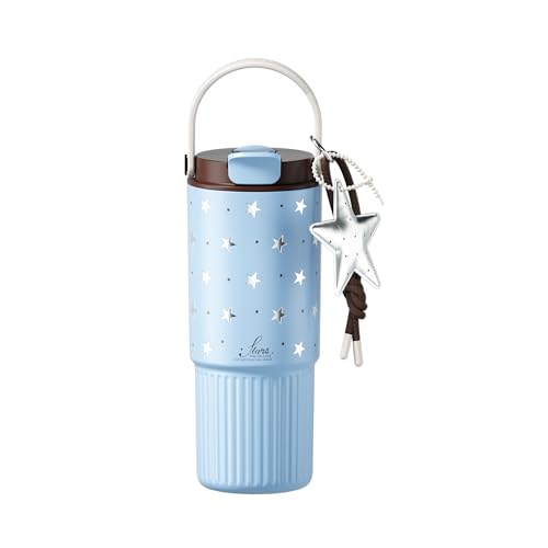 26 oz Insulated Stainless Steel Tumbler with Straw & Handle Star - color: Starry Blue