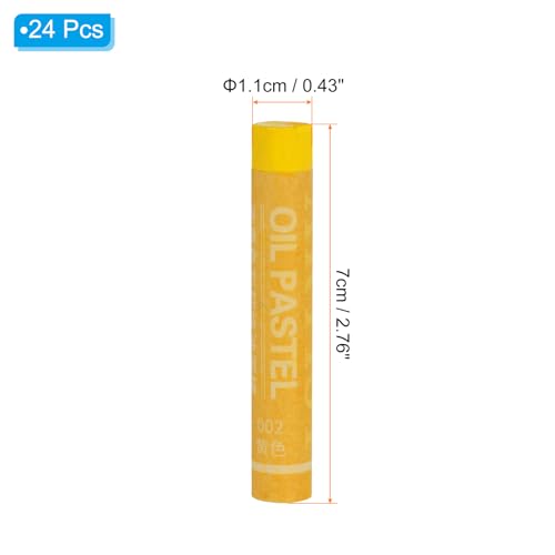 PATIKIL Yellow Oil Pastels, 24Pcs Soft Oil Crayons Creamy Pastels Stick Art Supplies for Art Painting Drawing Blending Graffiti for Artists Beginners - color: Yellow