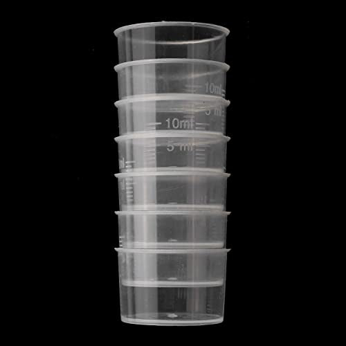 MEETOOT 50pcs Disposable Measuring Cup 10ml Laboratory Test Cups with Scales, Clear Liquid Measuring Cups