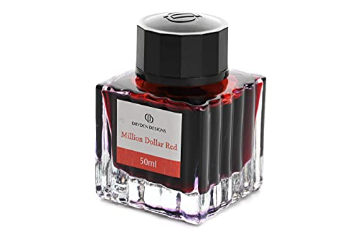 Ink Bottle for Fountain Pen | Luxury Edition, Smooth Flow, Compact Designed 50ml Million Dollar Red - color: Red [Million Dollar Red] Ink Bottle