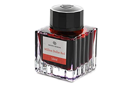 Ink Bottle for Fountain Pen | Luxury Edition, Smooth Flow, Compact Designed 50ml Million Dollar Red - color: Red [Million Dollar Red] Ink Bottle